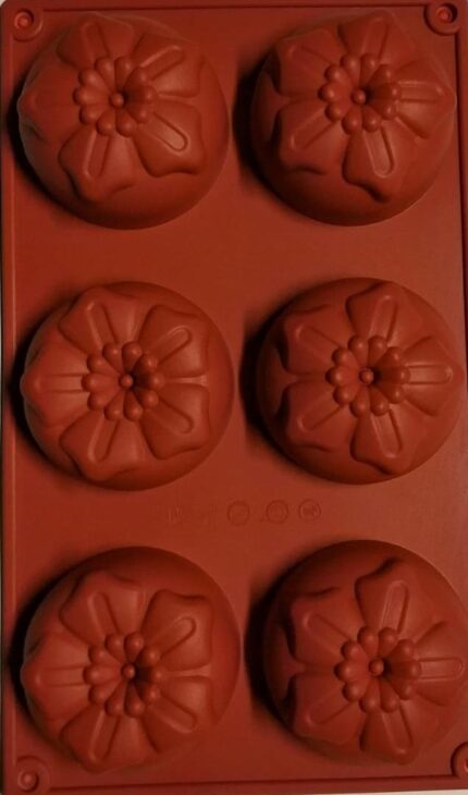 SİLİKON KEK KALIBI 6 ADETLİ  NERGİS ÇİÇEĞİ  TEMALI