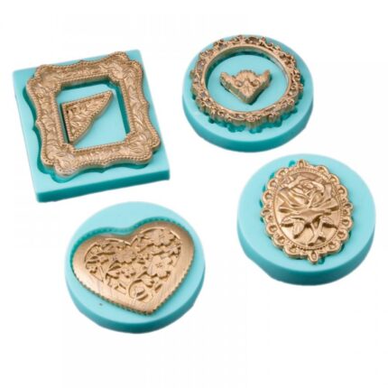 SİLİKON KALIP 4 LÜ DESENLİ MAVİ