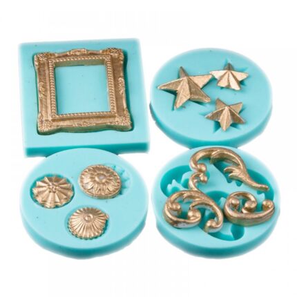 SİLİKON KALIP 4 LÜ DESENLİ MAVİ